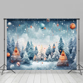 Lofaris Bemalt Schneebedeckt Wild Wald Glocken Weihnachten Hintergrund
