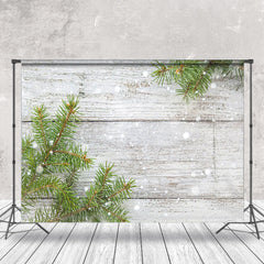 Lofaris Kiefer Blatt Schneebedeckt Beige Holz Getreide Weihnachten Hintergrund