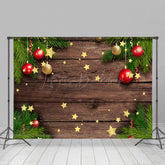 Lofaris Kiefer Blätter Stern Funkeln Aus Holz Weihnachten Hintergrund