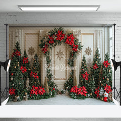 Lofaris Kiefer Baum Weihnachtsstern Drinnen Fotografie Hintergrund