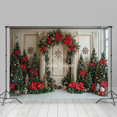 Lofaris Kiefer Baum Weihnachtsstern Drinnen Fotografie Hintergrund