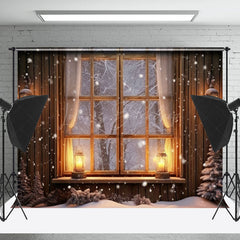 Lofaris Kiefer Bäume Kerzenlicht Fenster Weihnachten Hintergrund