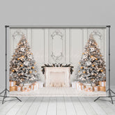 Lofaris Rein Weiß Luxus Wand Weihnachten Baum Weihnachten Hintergrund