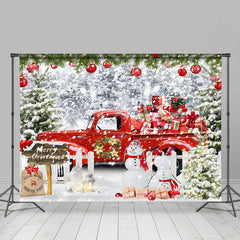 Lofaris Rot Geschenk LKW Schneemann Winter Weihnachten Hintergrund
