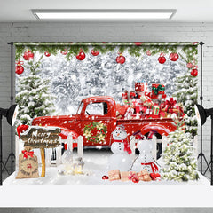 Lofaris Rot Geschenk LKW Schneemann Winter Weihnachten Hintergrund