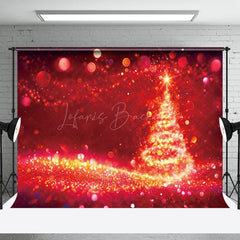 Lofaris Rot Gold Funkeln Bokeh Weihnachten Bäume Weihnachten Hintergrund