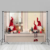 Lofaris Rot Hut Gnom Puppen Fenster Kerze Weihnachten Hintergrund