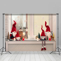 Lofaris Rot Hut Gnom Puppen Fenster Kerze Weihnachten Hintergrund