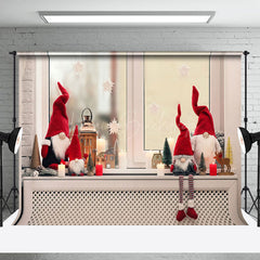 Lofaris Rot Hut Gnom Puppen Fenster Kerze Weihnachten Hintergrund