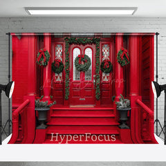 Lofaris Rot Veranda Eingang Leiter Festlich Weihnachten Hintergrund
