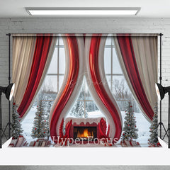 Lofaris Rot Weiß Abstrakt Kamin Vorhang Fenster Hintergrund
