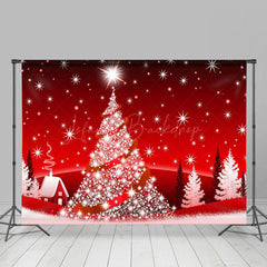 Lofaris Rot Weiß Schnee Weihnachten Baum Weihnachten Party Hintergrund