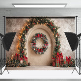 Lofaris Retro Beige Wand Kranz Geschenke Weihnachten Hintergrund
