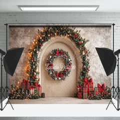 Lofaris Retro Beige Wand Kranz Geschenke Weihnachten Hintergrund