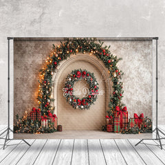 Lofaris Retro Beige Wand Kranz Geschenke Weihnachten Hintergrund