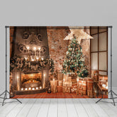 Lofaris Retro Kamin Licht Funkeln Weihnachten Hintergrund