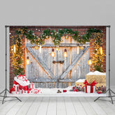 Lofaris Retro Grau Tür Licht Funkeln Weihnachten Hintergrund