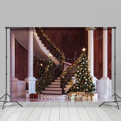 Lofaris Retro Luxus Treppe Baum Geschenk Weihnachten Stimmung Hintergrund