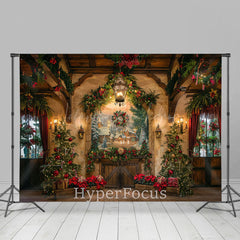 Lofaris Retro Wandgemälde Zimmer Festlich Weihnachten Stimmung Hintergrund