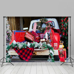 Lofaris Retro LKW Zurück Kranz Nachtisch Weihnachten Hintergrund