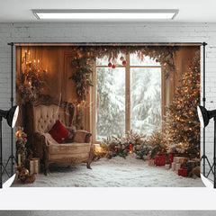 Lofaris Retro Warm Drinnen Szene Sofa Weihnachten Stimmung Hintergrund