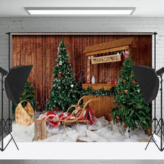 Lofaris Retro Aus Holz Stall Weihnachten Fotografie Hintergrund