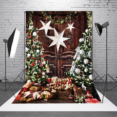 Lofaris Retro Aus Holz Weihnachten Baum Bären Weihnachten Hintergrund