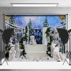 Lofaris Romantisch Sternenklar Himmel Zaun Teddy Tragen Foto Hintergrund