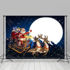 Lofaris Weihnachtsmann Liefern Geschenke Mond Nacht Weihnachten Hintergrund
