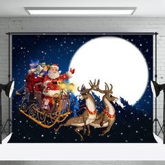 Lofaris Weihnachtsmann Liefern Geschenke Mond Nacht Weihnachten Hintergrund