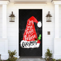 Lofaris Weihnachtsmann Hut Freude Liebe Frieden Glauben Weihnachten Tür Abdeckung