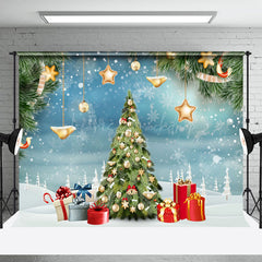 Lofaris Schneeflocke Kiefer Bokeh Weihnachten Baum Szene Hintergrund