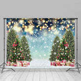 Lofaris Schneeflocken Licht Kiefer Bäume Geschenke Weihnachten Hintergrund
