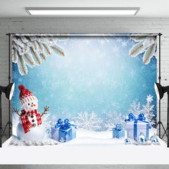 Lofaris Schneeflocken Schneemann Geschenke Blau Weihnachten Hintergrund