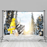 Lofaris Schneemann Puppe Schneebedeckt Wald Sonnenschein Winter Hintergrund