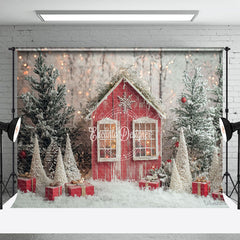 Lofaris Schneebedeckt Kabine Wonderlads Winter Weihnachten Hintergrund