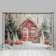 Lofaris Schneebedeckt Kabine Wonderlads Winter Weihnachten Hintergrund