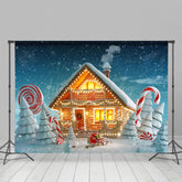 Lofaris Schneebedeckt Feld Licht Funkeln Haus Weihnachten Hintergrund