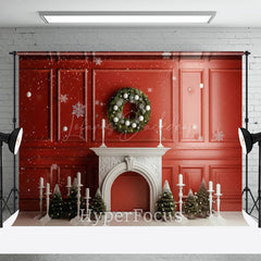 Lofaris Schneebedeckt Retro Rot Wand Kerze Halter Weihnachten Hintergrund