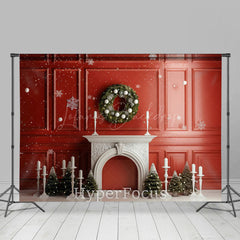 Lofaris Schneebedeckt Retro Rot Wand Kerze Halter Weihnachten Hintergrund