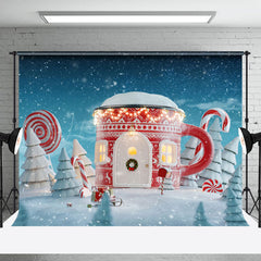 Lofaris Schneebedeckt Wild Feld Teetasse Haus Weihnachten Hintergrund