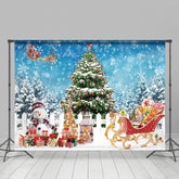 Lofaris Schneebedeckt Weihnachten Wagen Weihnachten Urlaub Hintergrund