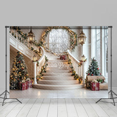 Lofaris Treppe Bogen Fenster Weihnachten Architektur Hintergrund