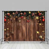 Lofaris Stern Kugeln Dekoration Holz Weihnachten Hintergrund