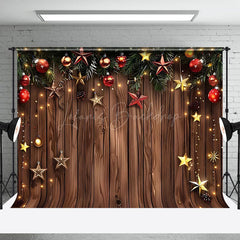 Lofaris Stern Kugeln Dekoration Holz Weihnachten Hintergrund