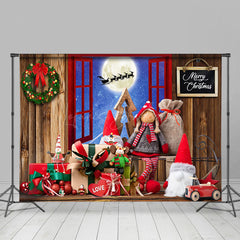 Lofaris Stern Nacht Mond Holz Fenster Weihnachten Puppe Geschenk Hintergrund
