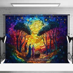 Lofaris Sternenklar Befleckt Glas Geburt Weihnachten Hintergrund