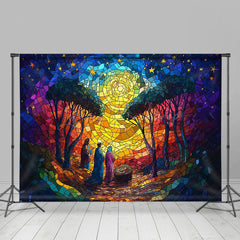 Lofaris Sternenklar Befleckt Glas Geburt Weihnachten Hintergrund