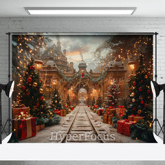 Lofaris Stadt Licht Schiene Festlich Weihnachten Stimmung Hintergrund