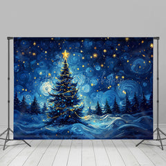 Lofaris Funkelnd Sterne Blau Himmel Weihnachten Baum Weihnachten Hintergrund